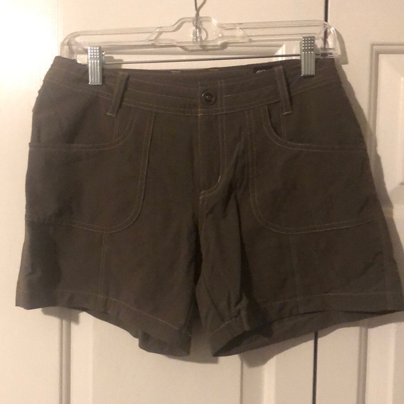 Kuhl hiking shorts - Ladies, size 6, dark taupe fabric w/ light colored stitch - Picture 2 of 6